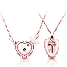 Load image into Gallery viewer, A Couple Lovers Jewelry Love Heart Lock Bracelet Stainless Steel Bracelets Bangles Key Pendant Necklace Jewelry Dropshipping