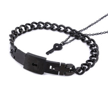 Load image into Gallery viewer, Couple Jewelry Stainless Steel Bracelet Love Heart Lock Bracelets Bangles Silver Key Pendant Necklace for Lover Jewelry Gift