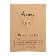 Load image into Gallery viewer, 12 Constellation Zodiac Sign Pendant Necklace Gold Short Chain Choker Leo Libra Necklaces for Womens Girl Jewelry Birthday Gift