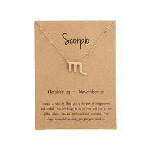 12 Constellation Zodiac Sign Pendant Necklace Gold Short Chain Choker Leo Libra Necklaces for Womens Girl Jewelry Birthday Gift