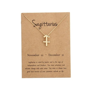 12 Constellation Zodiac Sign Pendant Necklace Gold Short Chain Choker Leo Libra Necklaces for Womens Girl Jewelry Birthday Gift