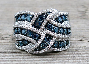925 Silver Rings Knot Eternity Band Engagement Wedding Ring European  Section rotation curve Style Cubic Zircon Ring for Women