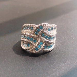 925 Silver Rings Knot Eternity Band Engagement Wedding Ring European  Section rotation curve Style Cubic Zircon Ring for Women