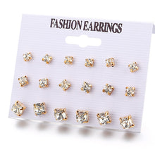 Load image into Gallery viewer, Minimalist Mixed Small Earrings Set Simple Geometric Stud Earrings for Women Girls Tiny Ear Studs Pendientes Kleine Oorbellen