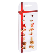 Load image into Gallery viewer, 2019 New Christmas earrings set Christmas gift Christmas 8 pairs of Christmas deer Christmas tree earrings set combination