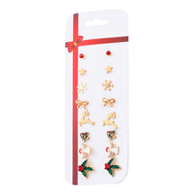 Load image into Gallery viewer, 2019 New Christmas earrings set Christmas gift Christmas 8 pairs of Christmas deer Christmas tree earrings set combination
