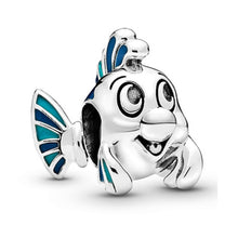 Load image into Gallery viewer, Couqcy 2019 Autumn NEW Moments Flower Pendant Fit pandora Bracelet Necklace Little Mermaid Flounder Charm DIY Jewelry Gifts love