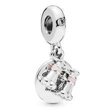 Load image into Gallery viewer, Couqcy 2019 Autumn NEW Moments Flower Pendant Fit pandora Bracelet Necklace Little Mermaid Flounder Charm DIY Jewelry Gifts love