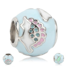 Load image into Gallery viewer, Couqcy 2019 Autumn NEW Moments Flower Pendant Fit pandora Bracelet Necklace Little Mermaid Flounder Charm DIY Jewelry Gifts love