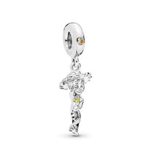 Load image into Gallery viewer, Couqcy 2019 Autumn NEW Moments Flower Pendant Fit pandora Bracelet Necklace Little Mermaid Flounder Charm DIY Jewelry Gifts love