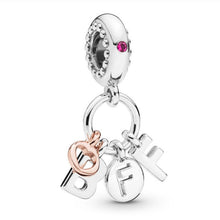 Load image into Gallery viewer, Couqcy 2019 Autumn NEW Moments Flower Pendant Fit pandora Bracelet Necklace Little Mermaid Flounder Charm DIY Jewelry Gifts love