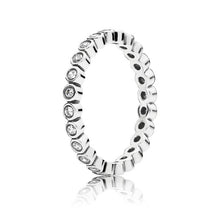 Load image into Gallery viewer, Crystal Silver Ring Charms Diy Big Transparent Cz Round Finger Ring For Women Diy Silver Jewelry Party Wedding Gift