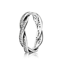 Load image into Gallery viewer, Crystal Silver Ring Charms Diy Big Transparent Cz Round Finger Ring For Women Diy Silver Jewelry Party Wedding Gift