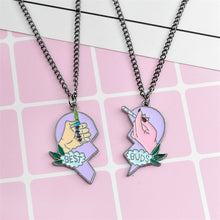Load image into Gallery viewer, 2 pieces/set Best Friends Heart-Shaped Pendant Metal Necklace Cute Unicorn BEST BUDS Cartoon Children&#39;s Jewelry Accessories Gift