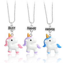 Load image into Gallery viewer, 2 pieces/set Best Friends Heart-Shaped Pendant Metal Necklace Cute Unicorn BEST BUDS Cartoon Children&#39;s Jewelry Accessories Gift