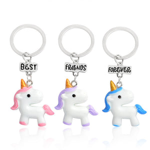 2 pieces/set Best Friends Heart-Shaped Pendant Metal Necklace Cute Unicorn BEST BUDS Cartoon Children's Jewelry Accessories Gift