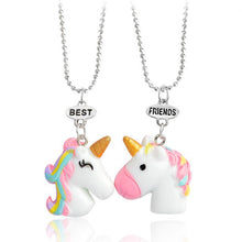 Load image into Gallery viewer, 2 pieces/set Best Friends Heart-Shaped Pendant Metal Necklace Cute Unicorn BEST BUDS Cartoon Children&#39;s Jewelry Accessories Gift