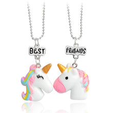 Load image into Gallery viewer, 2 pieces/set Best Friends Heart-Shaped Pendant Metal Necklace Cute Unicorn BEST BUDS Cartoon Children&#39;s Jewelry Accessories Gift