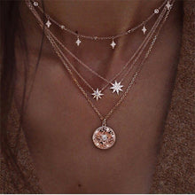 Load image into Gallery viewer, FAMSHIN Bohemian Multi layer Pendant Necklaces For Women Fashion Golden Geometric Charm Chains Necklace Wholesale Jewelry New