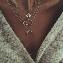 Load image into Gallery viewer, FAMSHIN Bohemian Multi layer Pendant Necklaces For Women Fashion Golden Geometric Charm Chains Necklace Wholesale Jewelry New