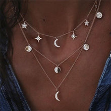 Load image into Gallery viewer, FAMSHIN Bohemian Multi layer Pendant Necklaces For Women Fashion Golden Geometric Charm Chains Necklace Wholesale Jewelry New