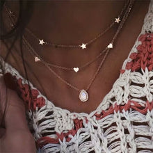 Load image into Gallery viewer, FAMSHIN Bohemian Multi layer Pendant Necklaces For Women Fashion Golden Geometric Charm Chains Necklace Wholesale Jewelry New