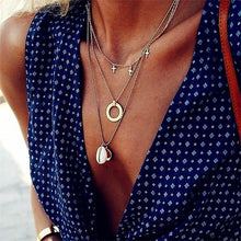 Load image into Gallery viewer, FAMSHIN Bohemian Multi layer Pendant Necklaces For Women Fashion Golden Geometric Charm Chains Necklace Wholesale Jewelry New