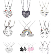 Load image into Gallery viewer, 2 pieces / set Fashion Best Friend Stitching Pendant Necklace Rainbow Broken Heart Necklace Female Children BFF Friendship Gift