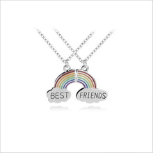 Load image into Gallery viewer, 2 pieces / set Fashion Best Friend Stitching Pendant Necklace Rainbow Broken Heart Necklace Female Children BFF Friendship Gift