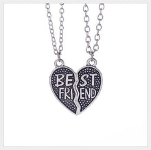 Load image into Gallery viewer, 2 pieces / set Fashion Best Friend Stitching Pendant Necklace Rainbow Broken Heart Necklace Female Children BFF Friendship Gift