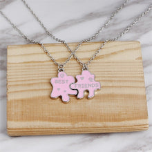 Load image into Gallery viewer, 2 pieces / set Fashion Best Friend Stitching Pendant Necklace Rainbow Broken Heart Necklace Female Children BFF Friendship Gift