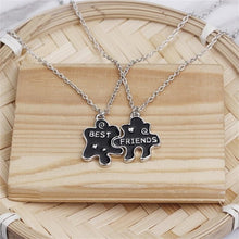 Load image into Gallery viewer, 2 pieces / set Fashion Best Friend Stitching Pendant Necklace Rainbow Broken Heart Necklace Female Children BFF Friendship Gift