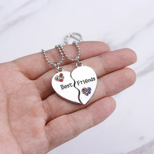 Load image into Gallery viewer, 2 pieces / set Fashion Best Friend Stitching Pendant Necklace Rainbow Broken Heart Necklace Female Children BFF Friendship Gift