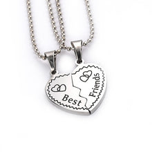 Load image into Gallery viewer, 2 pieces / set Fashion Best Friend Stitching Pendant Necklace Rainbow Broken Heart Necklace Female Children BFF Friendship Gift