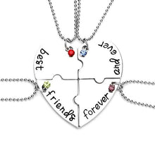Load image into Gallery viewer, 2 pieces / set Fashion Best Friend Stitching Pendant Necklace Rainbow Broken Heart Necklace Female Children BFF Friendship Gift
