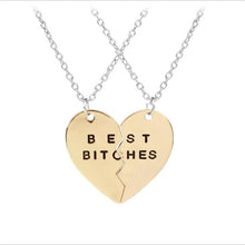 Load image into Gallery viewer, 2 pieces / set Fashion Best Friend Stitching Pendant Necklace Rainbow Broken Heart Necklace Female Children BFF Friendship Gift