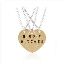 Load image into Gallery viewer, 2 pieces / set Fashion Best Friend Stitching Pendant Necklace Rainbow Broken Heart Necklace Female Children BFF Friendship Gift