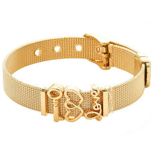 Load image into Gallery viewer, TOGORY Valentine&#39;s Day Gift Stainless Steel Mesh Bracelets Love Heart to Heart Charms Brand Bracelet for Woman Man Jewelry