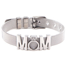 Load image into Gallery viewer, TOGORY Valentine&#39;s Day Gift Stainless Steel Mesh Bracelets Love Heart to Heart Charms Brand Bracelet for Woman Man Jewelry