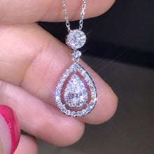 Load image into Gallery viewer, Solid 925 Sliver Necklace Real Diamond Pendant for Women Wedding Bizuteria Topaz Gemstone Jewelry Pendant Sliver S925 Necklaces