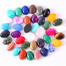 Load image into Gallery viewer, 10Pcs Oval 13x18MM CAB Cabochon Natural Stones Beads Lapis Carnelian Howlite Crystal Opal For Jewelry Making Bracelet Earrings