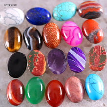 Load image into Gallery viewer, 10Pcs Oval 13x18MM CAB Cabochon Natural Stones Beads Lapis Carnelian Howlite Crystal Opal For Jewelry Making Bracelet Earrings