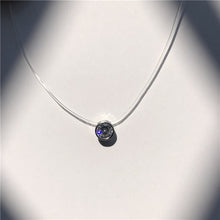 Load image into Gallery viewer, SUMENG New Personality Fashion Square Imitation Pearl Crystal Zircon Necklace Invisible Transparent Fishing Line Necklace Women