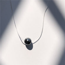 Load image into Gallery viewer, SUMENG New Personality Fashion Square Imitation Pearl Crystal Zircon Necklace Invisible Transparent Fishing Line Necklace Women