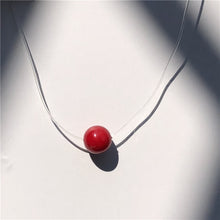 Load image into Gallery viewer, SUMENG New Personality Fashion Square Imitation Pearl Crystal Zircon Necklace Invisible Transparent Fishing Line Necklace Women