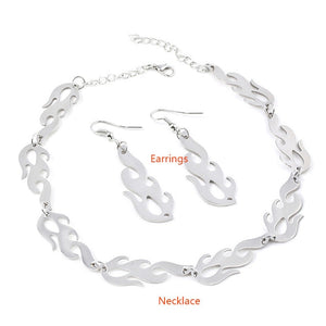 SG Punk Thorns Necklace Padlock Barbed Wire Bramble Lock Rock Chain Bracelet Oorbellen Hip Hop Collar Lady Girl Fashion Jewelry