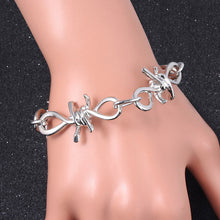 Load image into Gallery viewer, SG Punk Thorns Necklace Padlock Barbed Wire Bramble Lock Rock Chain Bracelet Oorbellen Hip Hop Collar Lady Girl Fashion Jewelry