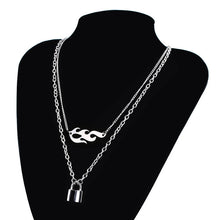 Load image into Gallery viewer, SG Punk Thorns Necklace Padlock Barbed Wire Bramble Lock Rock Chain Bracelet Oorbellen Hip Hop Collar Lady Girl Fashion Jewelry