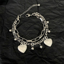 Load image into Gallery viewer, HZ 2019 Cool Lock Cross Punk Rock Chain Adjustable Bracelet Long Chain Silver Alloy Stainless Metal Line for Women Jewelry Party