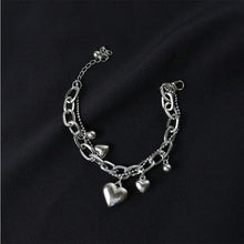 Load image into Gallery viewer, HZ 2019 Cool Lock Cross Punk Rock Chain Adjustable Bracelet Long Chain Silver Alloy Stainless Metal Line for Women Jewelry Party